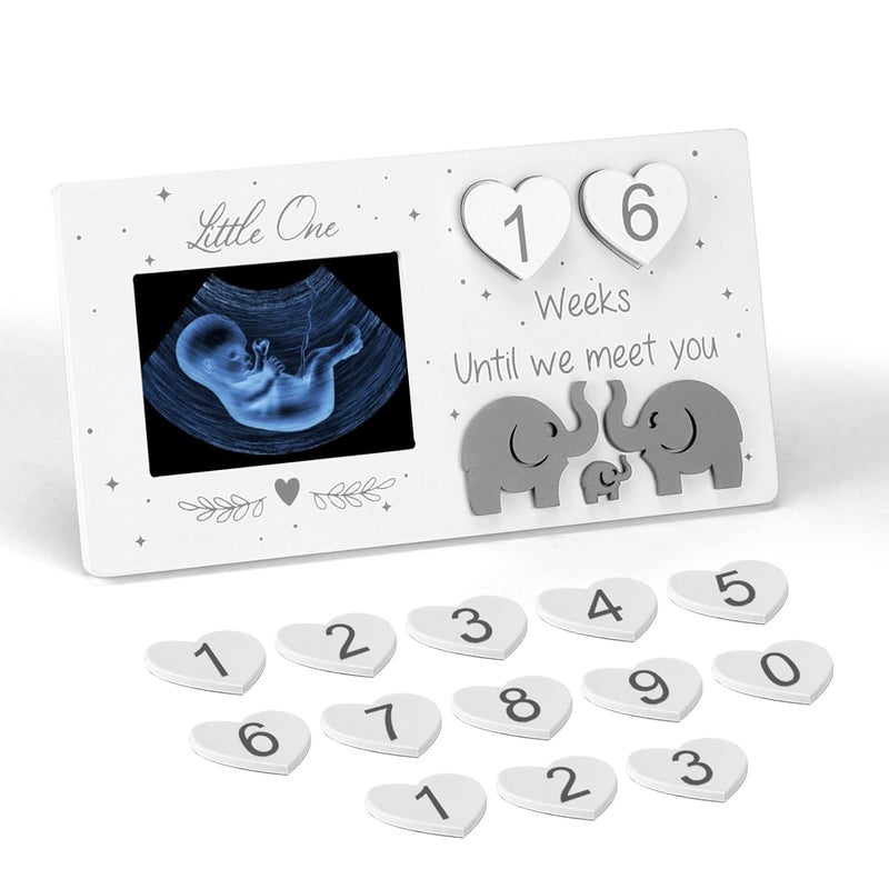 Edenseelake Sonogram Picture Frame with Countdown Weeks, 3x4 Ultrasound Picture Frames for Expecting Parents, Pregnancy Announcement Gender Reveal Party Gift - Image 1